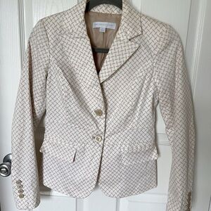 New York & Company Cream Tan Blazer Tailored Fit